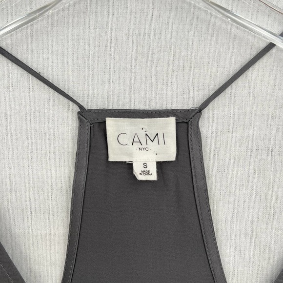 CAMI NYC Shirt Womens Small Gray Silk Racer Charmeuse Camisole Racerback Cami - Picture 5 of 10